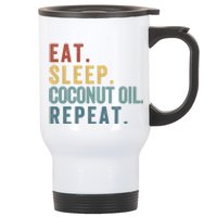 Eat Sleep Coconut Oil Repeat Stainless Steel Travel Mug