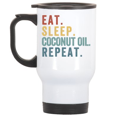 Eat Sleep Coconut Oil Repeat Stainless Steel Travel Mug