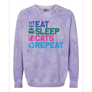 Eat Sleep Cats Repeat Colorblast Crewneck Sweatshirt