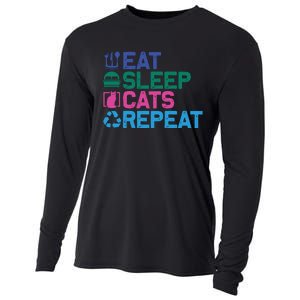 Eat Sleep Cats Repeat Cooling Performance Long Sleeve Crew