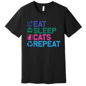 Eat Sleep Cats Repeat Premium T-Shirt