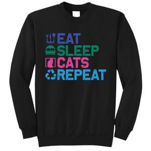 Eat Sleep Cats Repeat Tall Sweatshirt