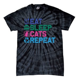 Eat Sleep Cats Repeat Tie-Dye T-Shirt