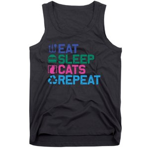 Eat Sleep Cats Repeat Tank Top