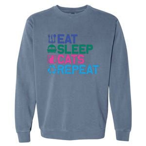 Eat Sleep Cats Repeat Garment-Dyed Sweatshirt