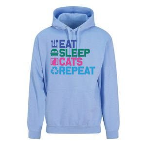 Eat Sleep Cats Repeat Unisex Surf Hoodie