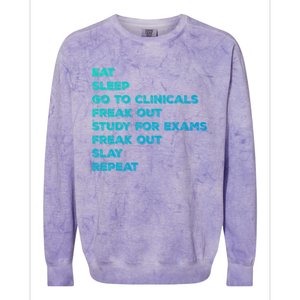 Eat Sleep Clinicals Nurse Nursing School Student Gift Meaningful Gift Colorblast Crewneck Sweatshirt