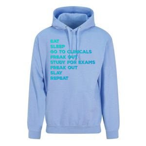 Eat Sleep Clinicals Nurse Nursing School Student Gift Meaningful Gift Unisex Surf Hoodie