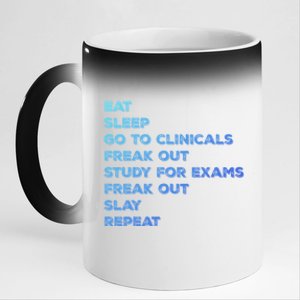 Eat Sleep Clinicals Nurse Nursing School Student Gift Meaningful Gift 11oz Black Color Changing Mug