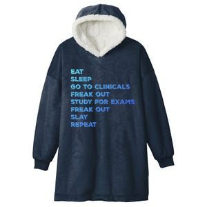 Eat Sleep Clinicals Nurse Nursing School Student Gift Meaningful Gift Hooded Wearable Blanket