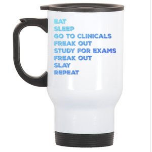 Eat Sleep Clinicals Nurse Nursing School Student Gift Meaningful Gift Stainless Steel Travel Mug