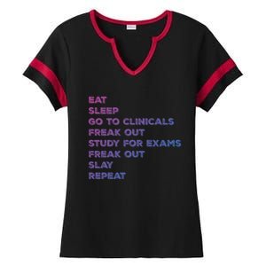 Eat Sleep Clinicals Nurse Nursing School Student Gift Meaningful Gift Ladies Halftime Notch Neck Tee