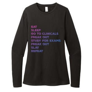 Eat Sleep Clinicals Nurse Nursing School Student Gift Meaningful Gift Womens CVC Long Sleeve Shirt