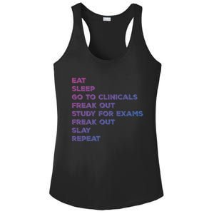 Eat Sleep Clinicals Nurse Nursing School Student Gift Meaningful Gift Ladies PosiCharge Competitor Racerback Tank