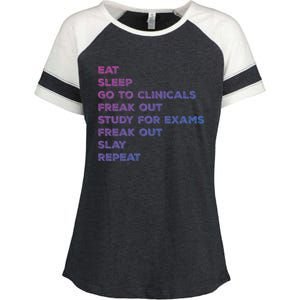 Eat Sleep Clinicals Nurse Nursing School Student Gift Meaningful Gift Enza Ladies Jersey Colorblock Tee