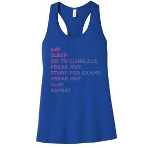 Eat Sleep Clinicals Nurse Nursing School Student Gift Meaningful Gift Women's Racerback Tank