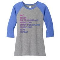 Eat Sleep Clinicals Nurse Nursing School Student Gift Meaningful Gift Women's Tri-Blend 3/4-Sleeve Raglan Shirt