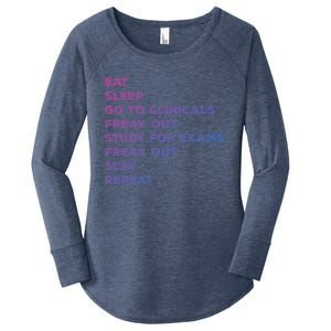 Eat Sleep Clinicals Nurse Nursing School Student Gift Meaningful Gift Women's Perfect Tri Tunic Long Sleeve Shirt