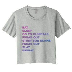 Eat Sleep Clinicals Nurse Nursing School Student Gift Meaningful Gift Women's Crop Top Tee