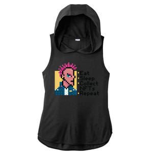 Eat Sleep Collect Nfts Repeat Pixel Ladies PosiCharge Tri-Blend Wicking Draft Hoodie Tank