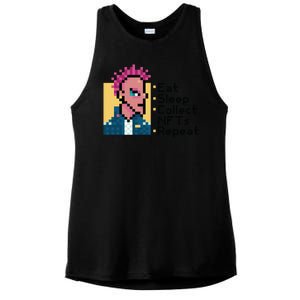 Eat Sleep Collect Nfts Repeat Pixel Ladies PosiCharge Tri-Blend Wicking Tank