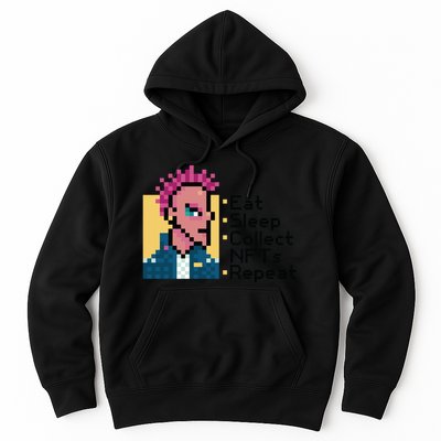 Eat Sleep Collect Nfts Repeat Pixel Hoodie