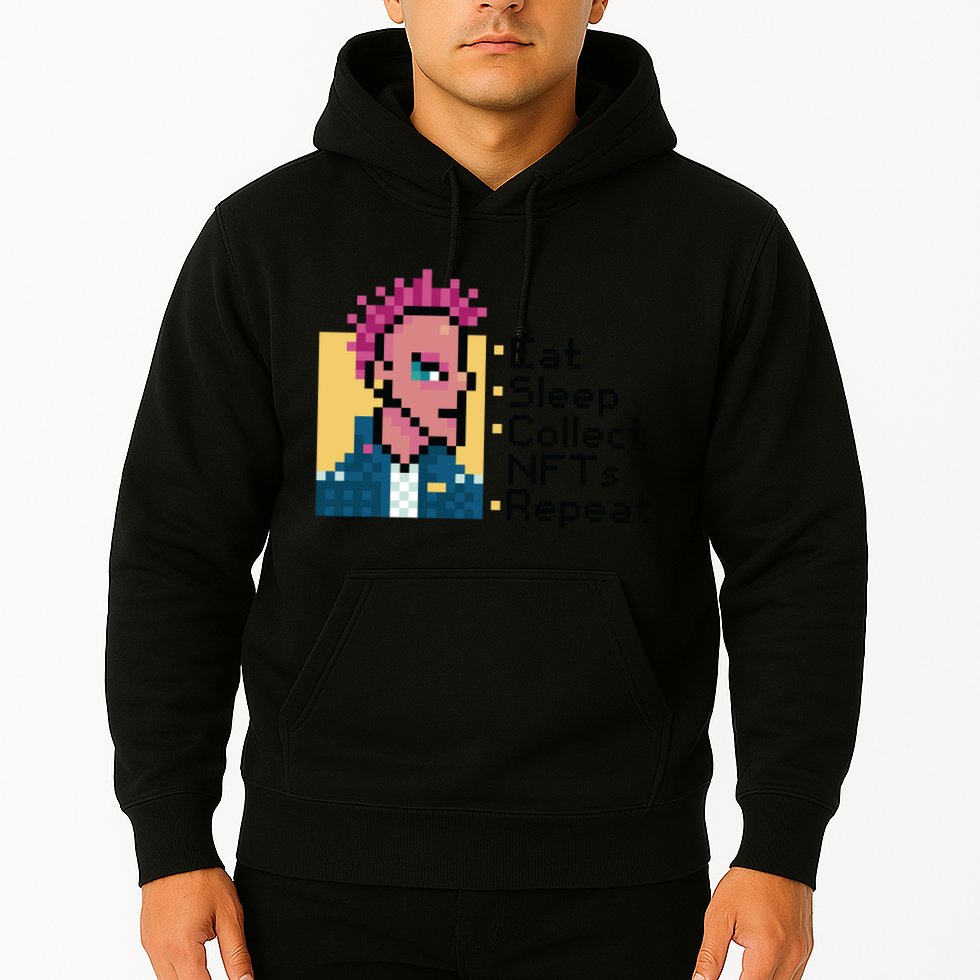 Eat Sleep Collect Nfts Repeat Pixel Hoodie