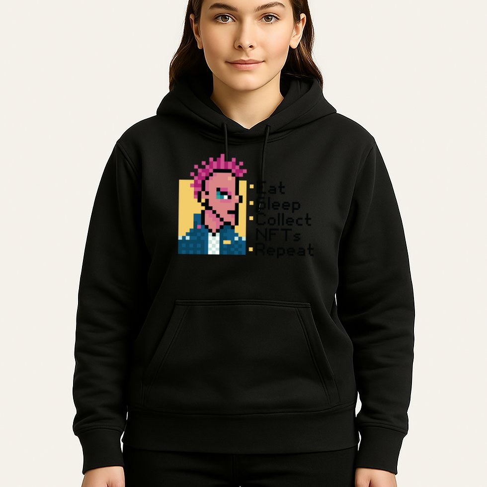 Eat Sleep Collect Nfts Repeat Pixel Hoodie