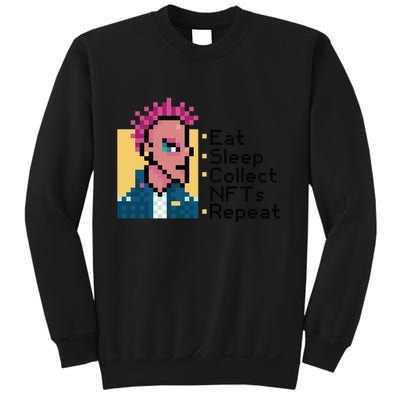 Eat Sleep Collect Nfts Repeat Pixel Sweatshirt