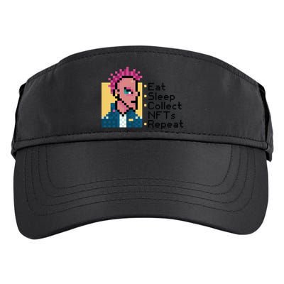 Eat Sleep Collect Nfts Repeat Pixel Adult Drive Performance Visor