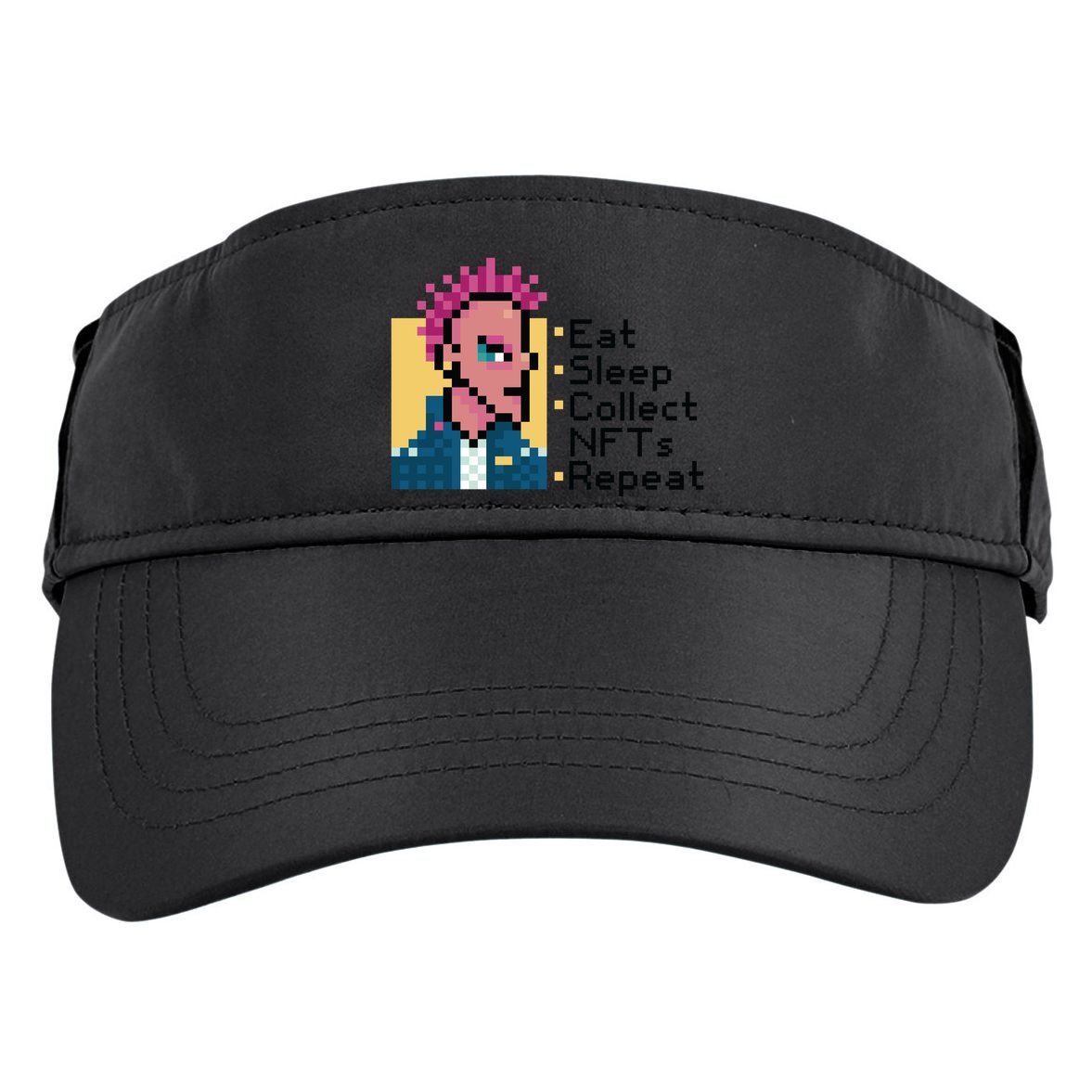 Eat Sleep Collect Nfts Repeat Pixel Adult Drive Performance Visor