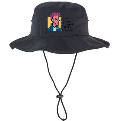 Eat Sleep Collect Nfts Repeat Pixel Bucket Hat