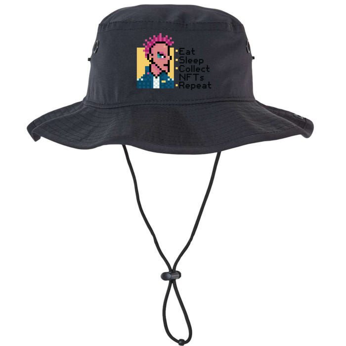 Eat Sleep Collect Nfts Repeat Pixel Bucket Hat