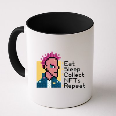 Eat Sleep Collect Nfts Repeat Pixel Mug