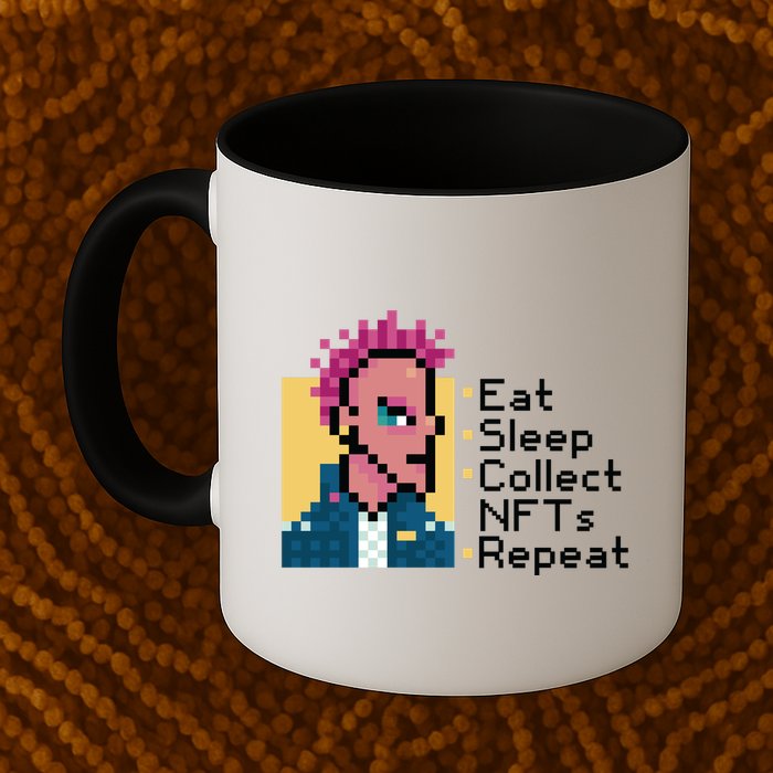 Eat Sleep Collect Nfts Repeat Pixel Mug