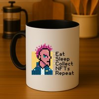 Eat Sleep Collect Nfts Repeat Pixel Mug