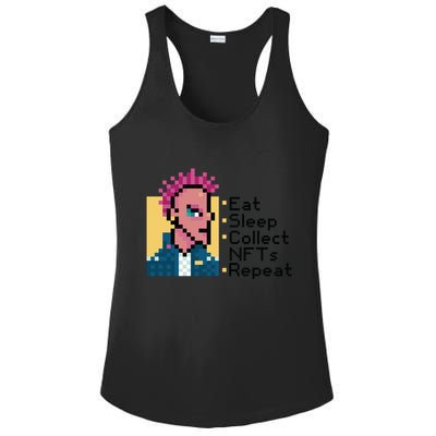 Eat Sleep Collect Nfts Repeat Pixel Ladies PosiCharge Competitor Racerback Tank