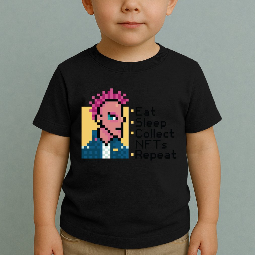 Eat Sleep Collect Nfts Repeat Pixel Toddler T-Shirt
