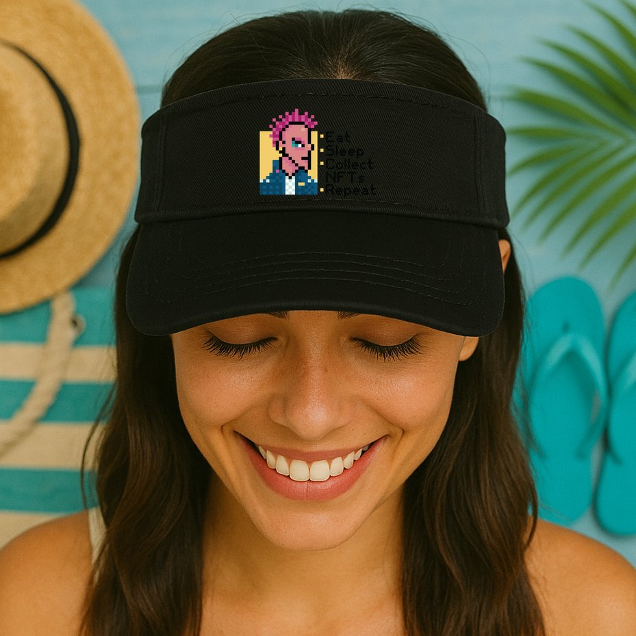 Eat Sleep Collect Nfts Repeat Pixel Visor
