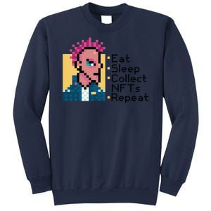 Eat Sleep Collect Nfts Repeat Pixel Sweatshirt