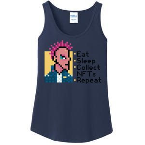 Eat Sleep Collect Nfts Repeat Pixel Ladies Essential Tank