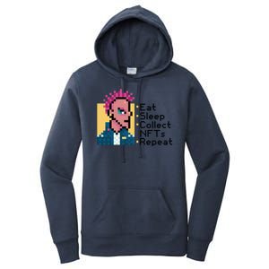 Eat Sleep Collect Nfts Repeat Pixel Women's Pullover Hoodie