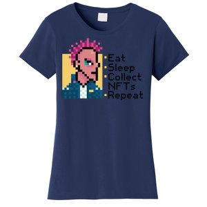 Eat Sleep Collect Nfts Repeat Pixel Women's T-Shirt