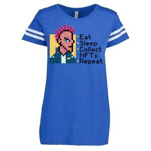 Eat Sleep Collect Nfts Repeat Pixel Enza Ladies Jersey Football T-Shirt