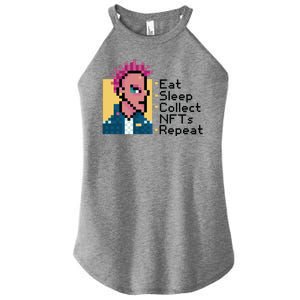 Eat Sleep Collect Nfts Repeat Pixel Women's Perfect Tri Rocker Tank