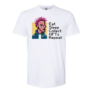 Eat Sleep Collect Nfts Repeat Pixel Softstyle CVC T-Shirt