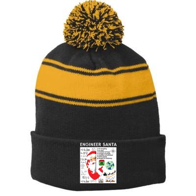 Engineer Santa Christmas Civil Chemical Engineering Student Stripe Pom Pom Beanie