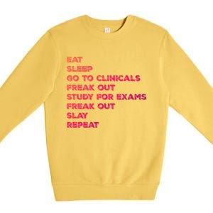 Eat Sleep Clinicals Nurse Nursing School Student Gift Meaningful Gift Premium Crewneck Sweatshirt