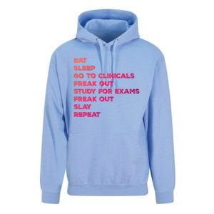 Eat Sleep Clinicals Nurse Nursing School Student Gift Meaningful Gift Unisex Surf Hoodie