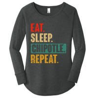 Eat Sleep Chipotle Repeat Funny Vintage Chipotle Lover Women's Perfect Tri Tunic Long Sleeve Shirt